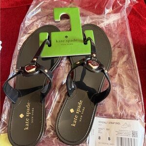 Kate Spade Black Kendall T-Strap Sandals